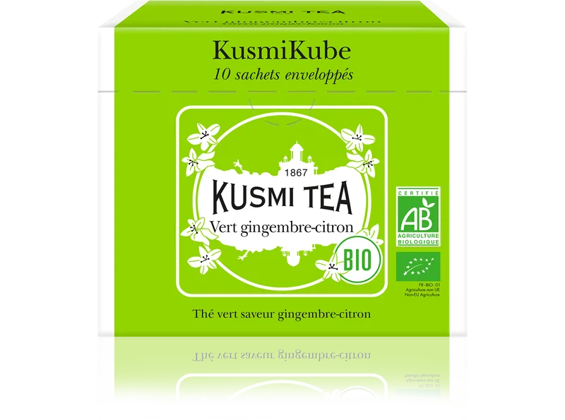 Kusmi Tea Organic Green Ginger Lemon krabička s 10ti sáčky 20g 