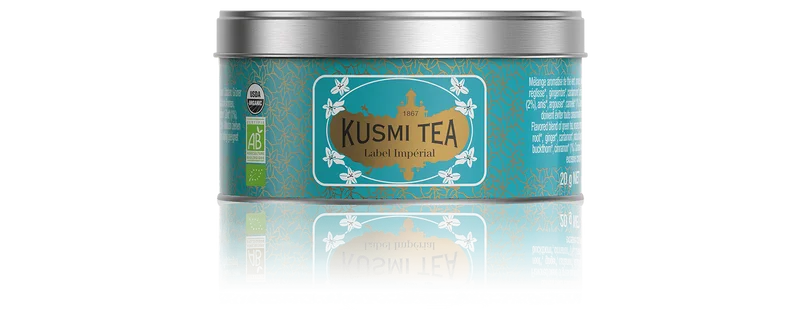 Sypaný zelený čaj Imperial Label Bio, kovová dóza 20 g