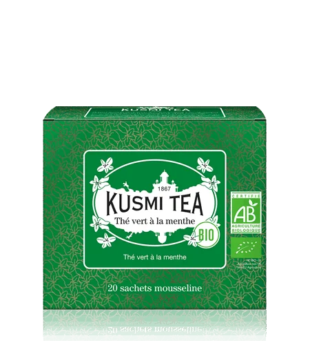 Porcovaný zelený čaj Spearmint green tea Bio, 20 sáčků