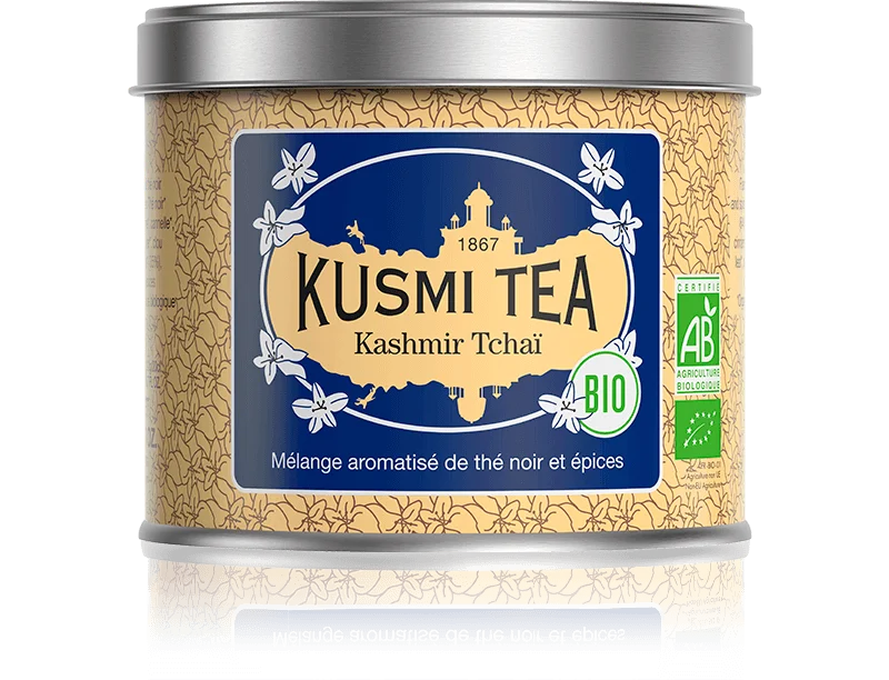 Sypaný černý čaj Kashmir Tchai Bio, kovová dóza 100 g