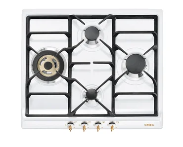 Smeg Plynová varná deska se 4 varnými zónami, 60 cm, SPR864BGH, bílá