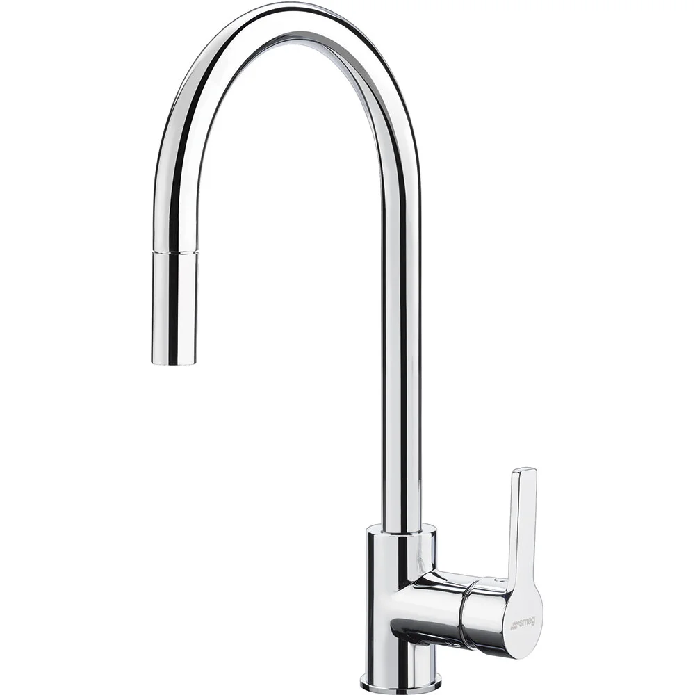Páková baterie MID2CR, výška 448 mm, výsuvná sprcha s 1 tryskovým systémem, chromová