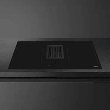 Smeg Indukční varná deska se 4 varnými zónami a zabudovaným odsavačem par, 83 cm, HOBD482D, černá
