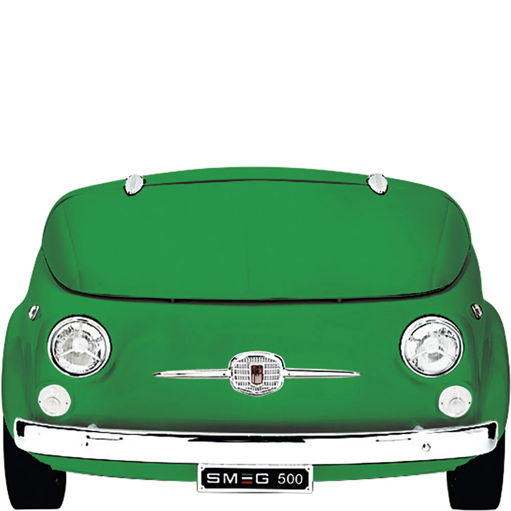 Chladicí vitrína-minibar Fiat 500 Retro, 87x128 cm, kapacita 109 l, zelená