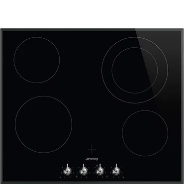 Smeg Sklokeramická varná deska SE364ETBM, 60 cm, senzorové ovládání, 4 varné zóny, černá