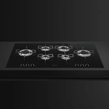 Smeg Plynová varná deska se 6 varnými zónami, 100 cm, PVL6106CN, černá