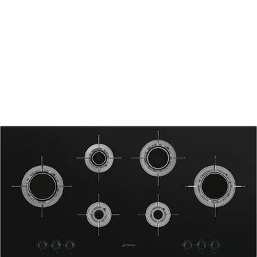 Smeg Plynová varná deska se 6 varnými zónami, 100 cm, PVL6106CN, černá
