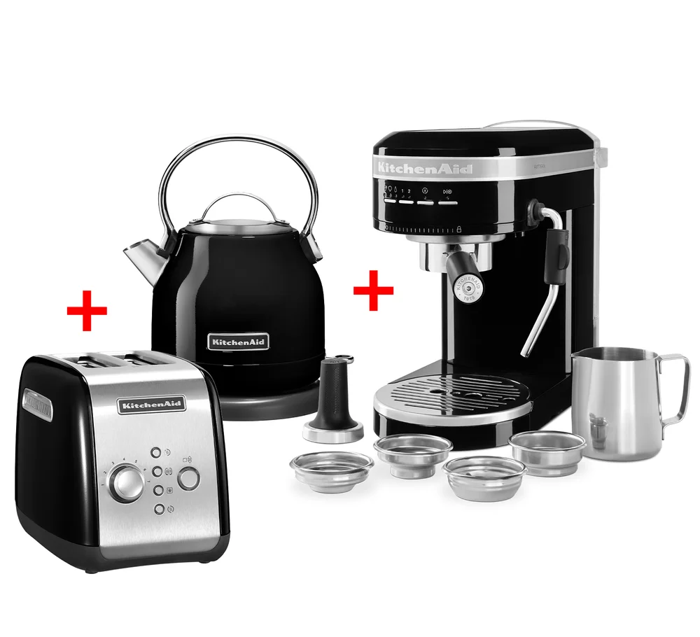 Výhodný set kávovar, toustovač, rychlovarná konvice, černá