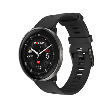 Polar Fitness a wellness hodinky Ignite 3 Titanium, silikonový řemínek velikost S-L, černá