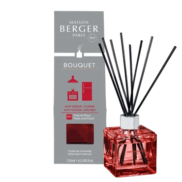 Maison Berger Paris Aroma Difuzér Cube, Proti zápachu z kuchyně – Svěží květinová vůně, 125 ml