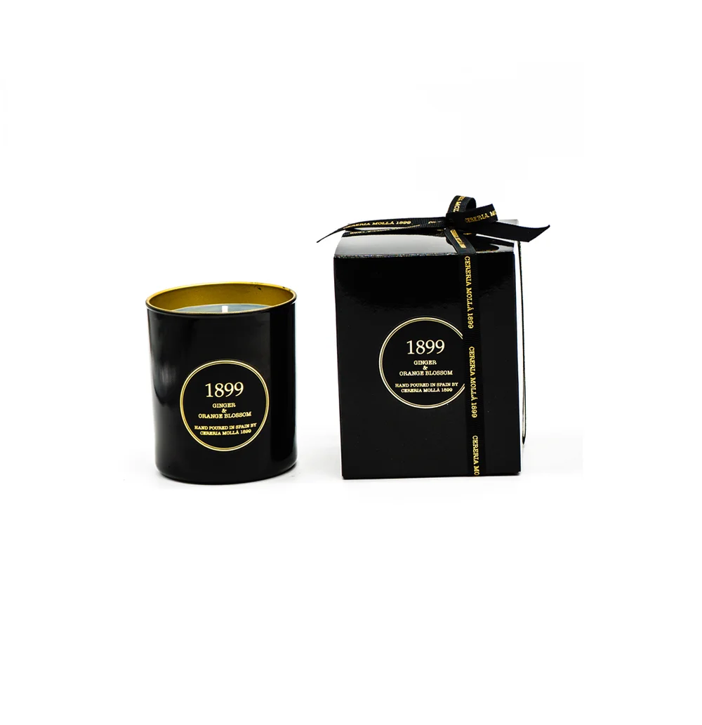 Vonná svíčka Ginger & Orange blossom, 230 g, black & gold