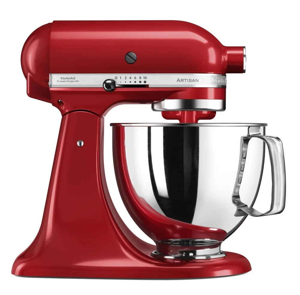 Kuchyňský robot Artisan KSM125 s mlýnkem a příslušenstvím na cookies, královská červená