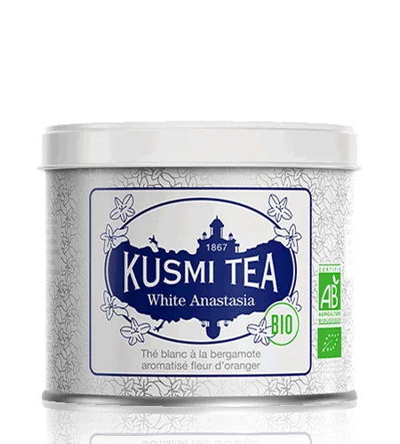 Sypaný bílý čaj White Anastasia Bio, kovová dóza 90 g