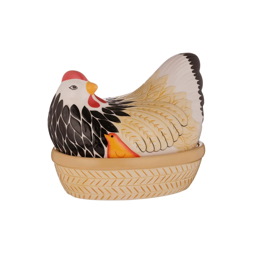 Mísa s víkem tvaru slepice Mother Hen Nest, kropenatá