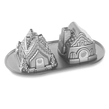 Nordic Ware Pečicí forma Domečky, 1,2 l, stříbřitě šedá