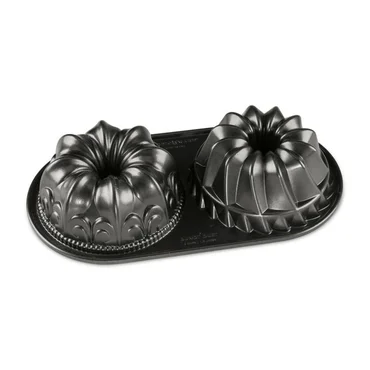 Nordic Ware Forma na 2 mini bábovky Duet mix, grafitová, 1,2 l