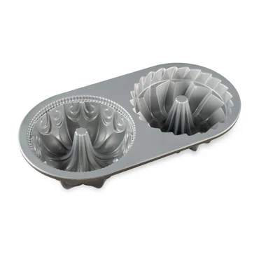 Nordic Ware Forma na 2 mini bábovky Duet mix, grafitová, 1,2 l
