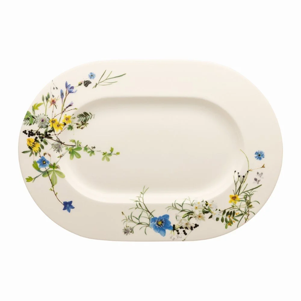 Brillance Fleurs des Alpes Oválný servírovací tác, 41x29 cm
