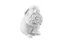 Velikonoční porcelánová dekorace Zajíc s kyticí, white biscuit, 14 cm
