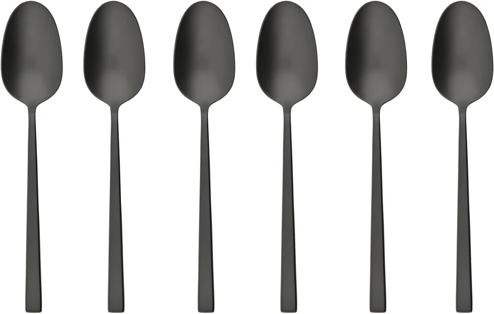 Kávové / moka lžičky Rock PVD Black, 6 ks