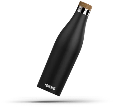 Sigg Dvoustěnná nerezová láhev na vodu Meridian, černá, 0,5 l