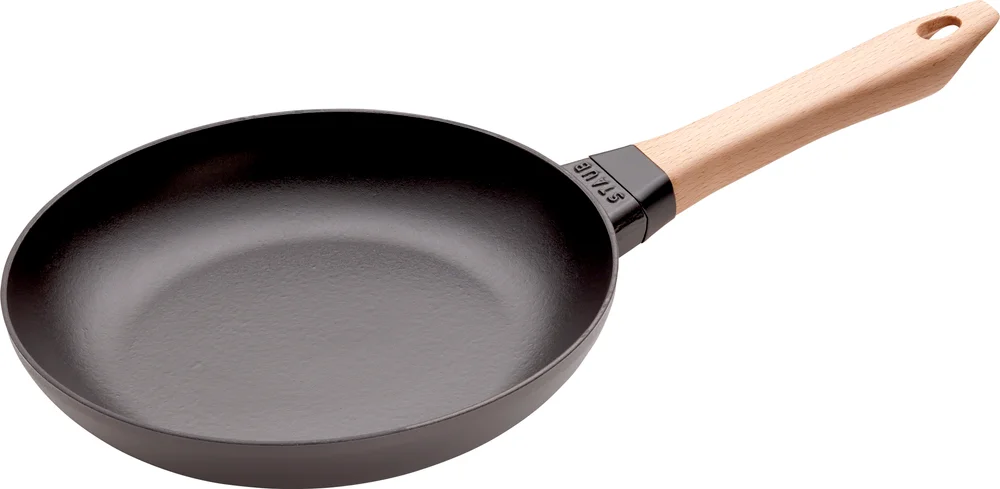 Litinová pánev, dřevěná rukojeť, Ø 28 cm, černá