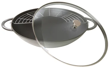 Staub Litinový wok se skleněnou poklicí, 37 cm