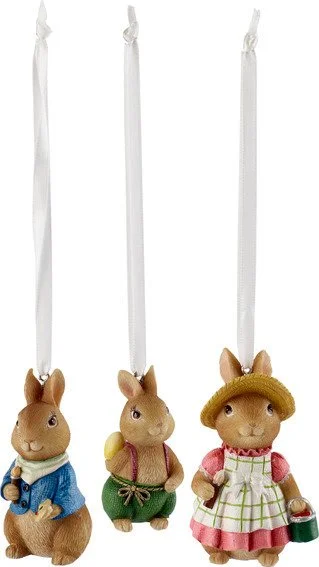 Villeroy & Boch Spring Fantasy velikonoční závěsná dekorace, zajíčci Max, Paul a Anna
