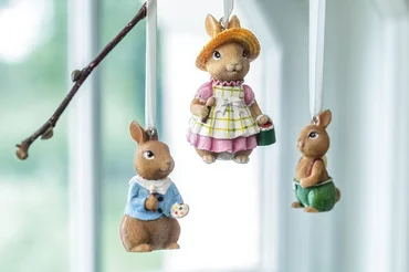 Villeroy & Boch Spring Fantasy velikonoční závěsná dekorace, zajíčci Max, Paul a Anna