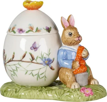 Villeroy & Boch Bunny Tales porcelánová dóza ve tvaru kraslice se zajíčkem Maxem