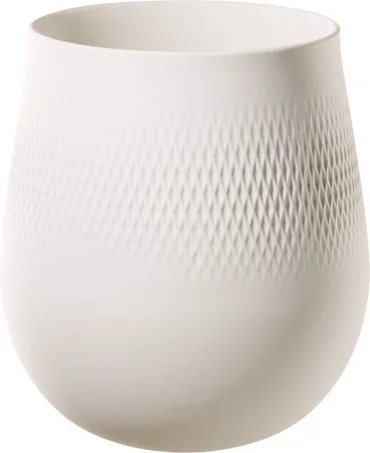 Villeroy & Boch Collier Blanc porcelánová váza Carré, 22,5 cm