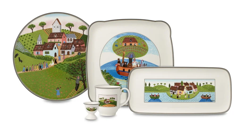 Porcelánový podnos Charm & Breakfast Design Naif, 30 x 30 cm
