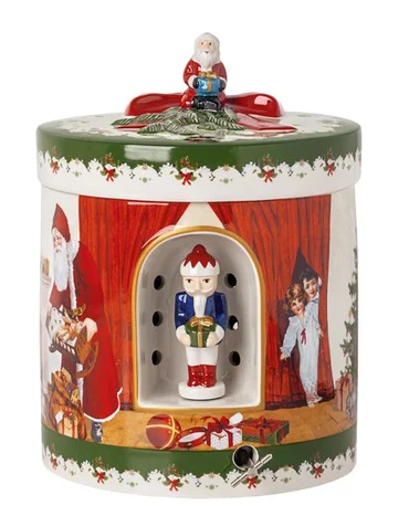 Villeroy & Boch Christmas Toys dárková hrací skříňka / svícen, Santa přináší dárky, Ø 16 cm