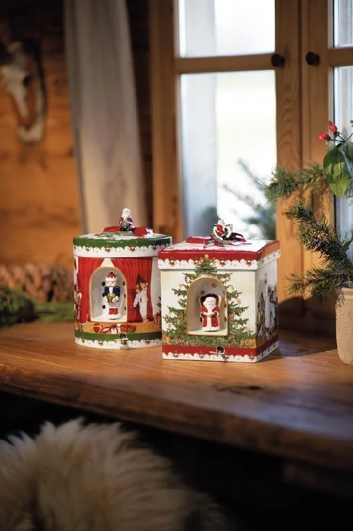 Christmas Toys dárková hrací skříňka / svícen, Santa přináší dárky, Ø 16 cm