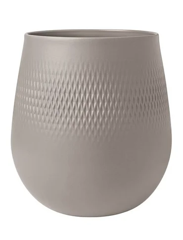 Villeroy & Boch Collier Taupe porcelánová váza Carré, 23 cm