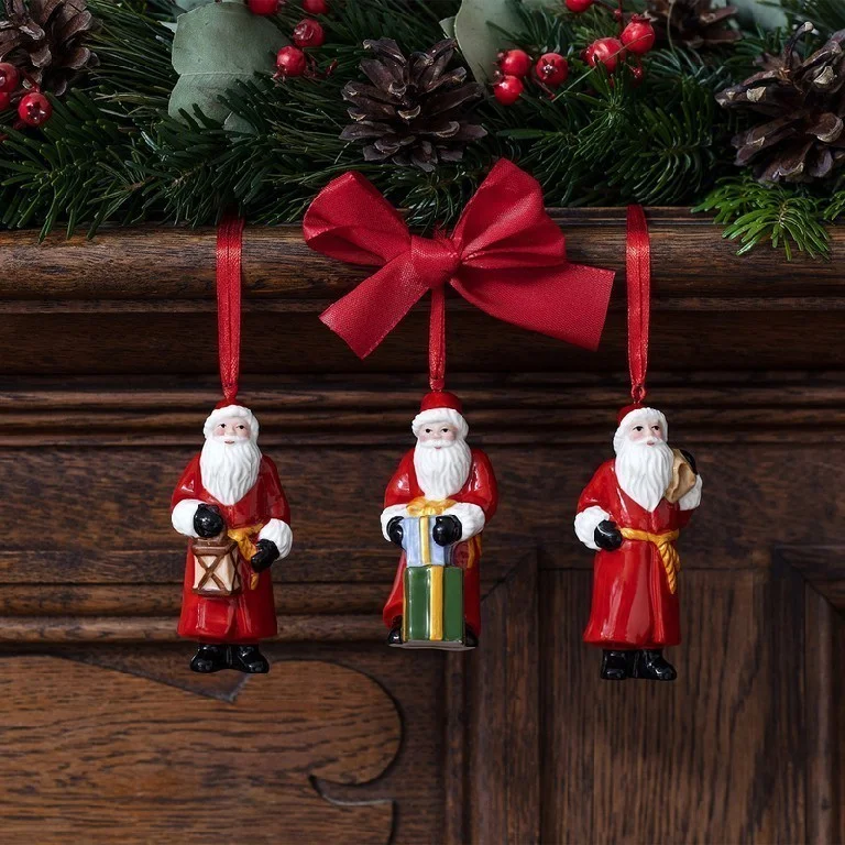 Nostalgic Ornaments vánoční závěsná dekorace, Santa Claus, 3 ks