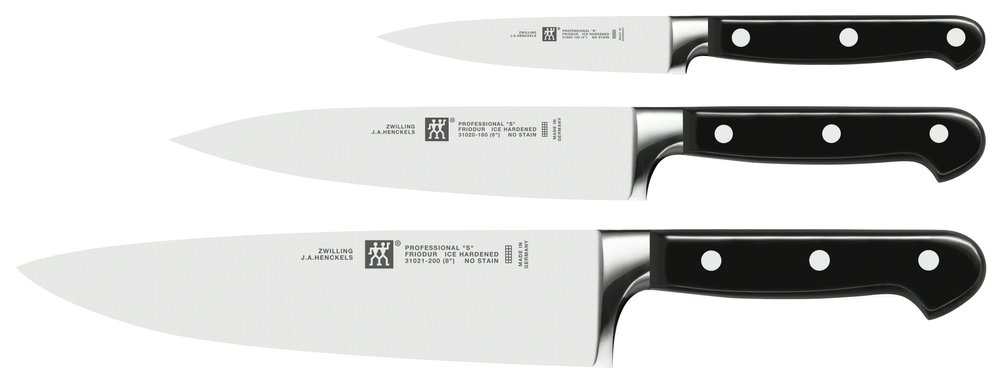 Professional“S“ set nožů - 3 ks (kuchařský, plátkovací, špikovací)