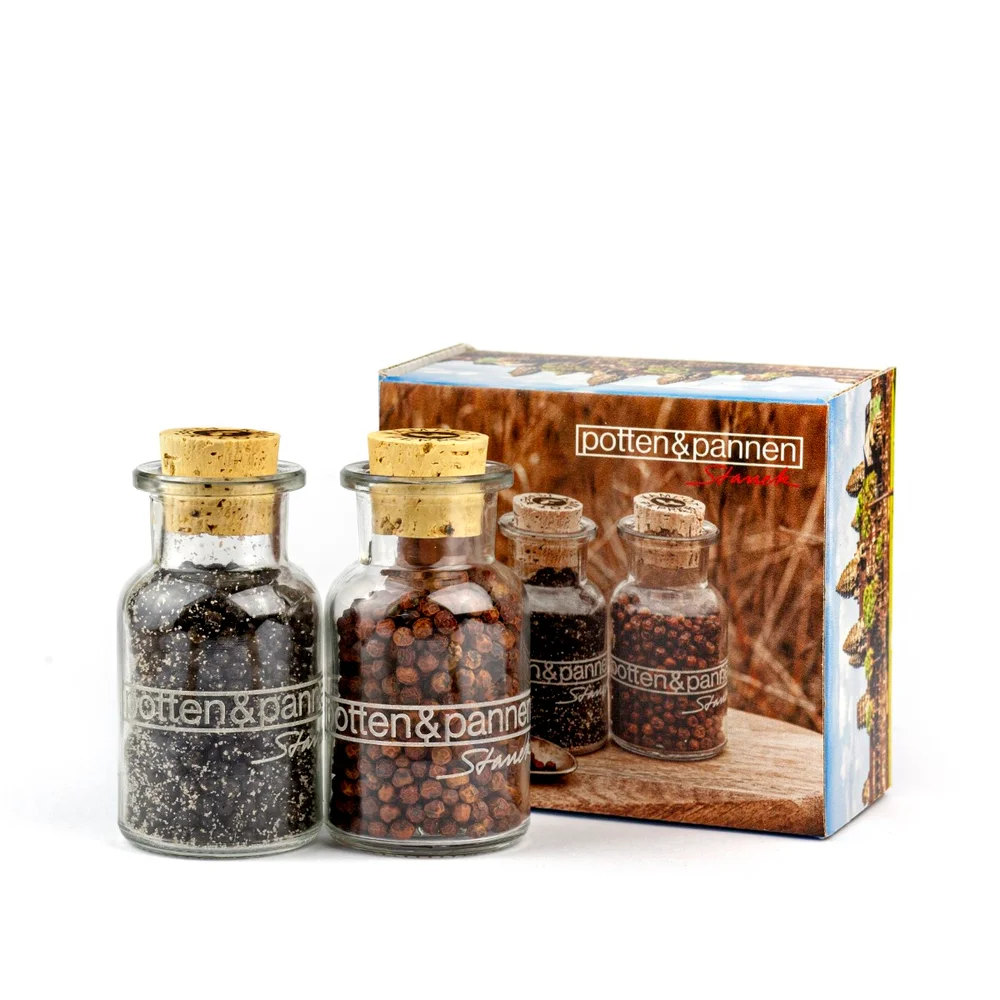 Dárková sada Kampotských pepřů 110 g, fermentovaný (50 g) a červený (60 g) 
