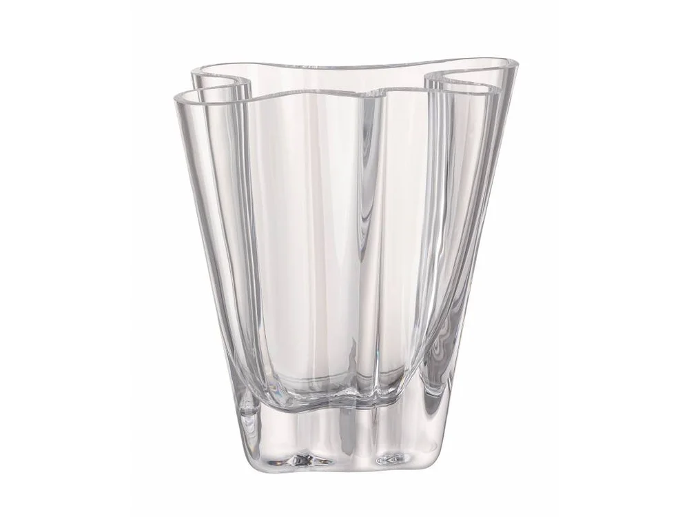 Skleněná váza Flux, čirá, 26 cm