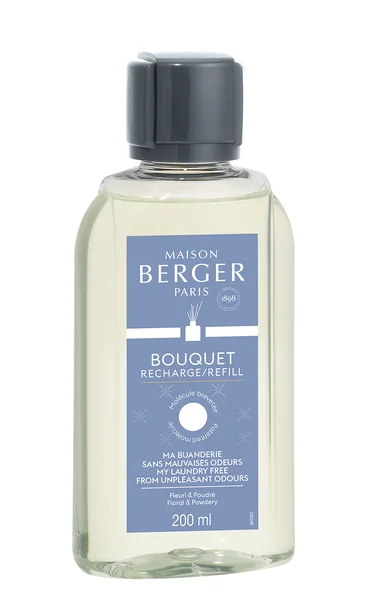 Maison Berger Paris Náplň do Difuzéru Proti zápachu z prádelny – Květinovo-pudrová vůně, 200 ml