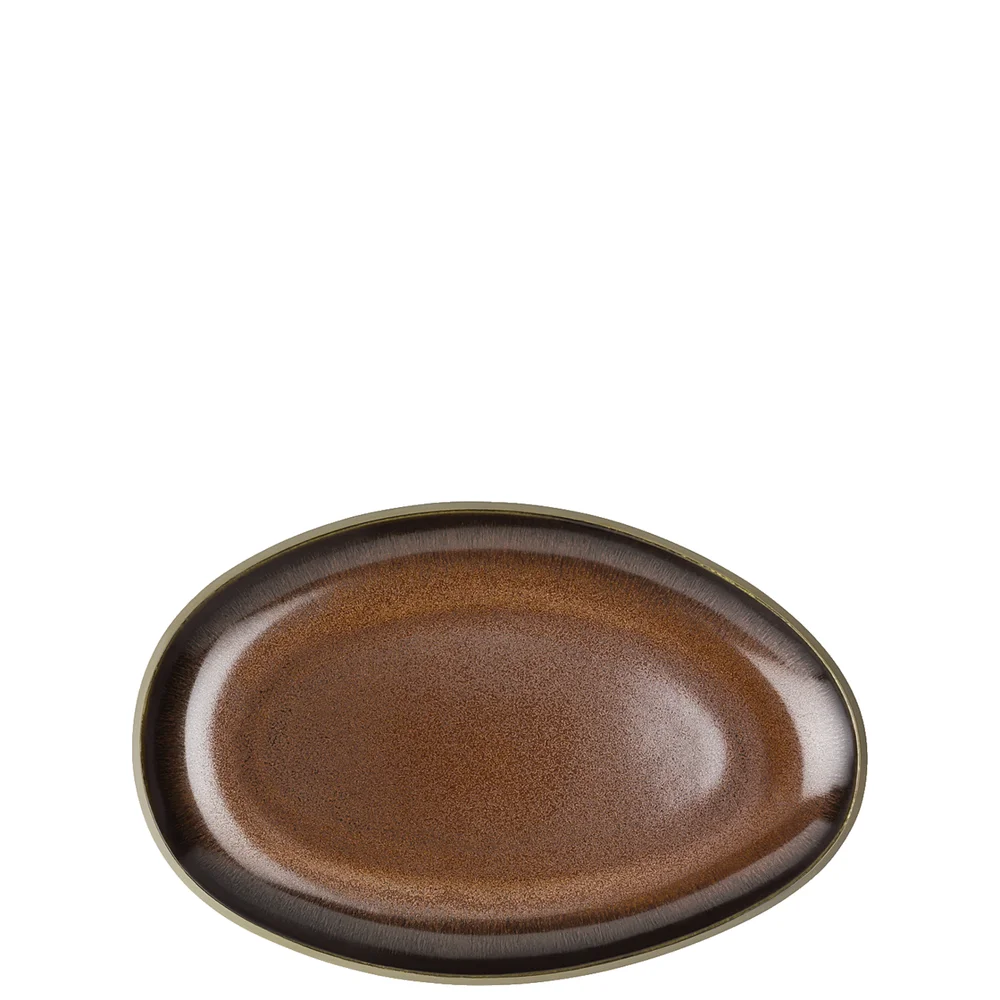 Servírovací talíř Junto Bronze oválný, Ø 25 cm