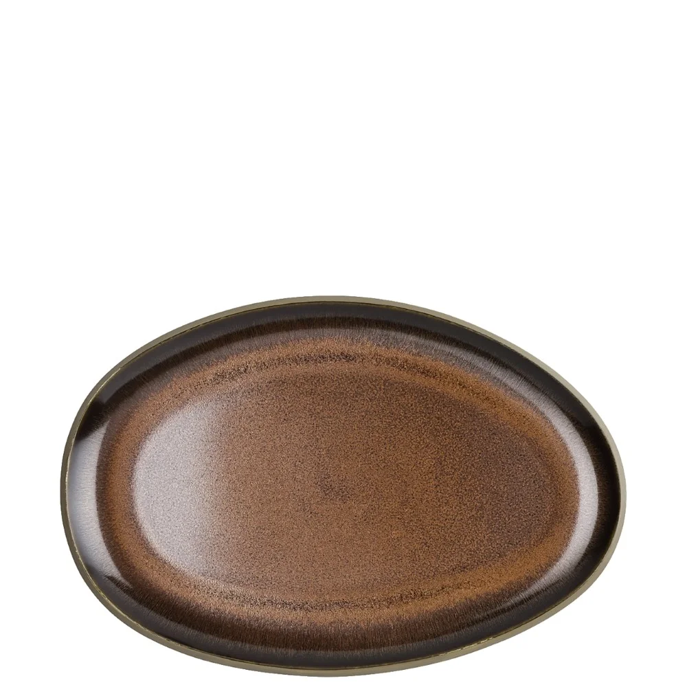 Servírovací talíř Junto Bronze oválný, Ø 28 cm