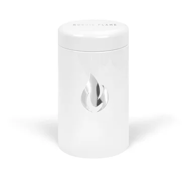 Nordic Flame Kulatá kovová dóza na krbové zápalky, bílá