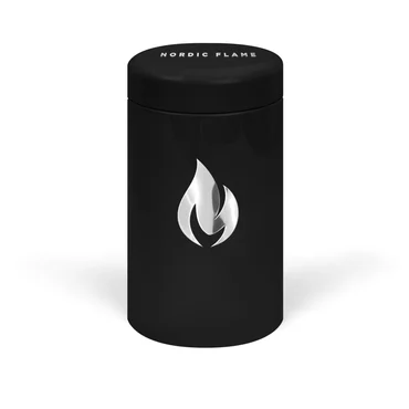 Nordic Flame Kulatá kovová dóza na zápalky, černá