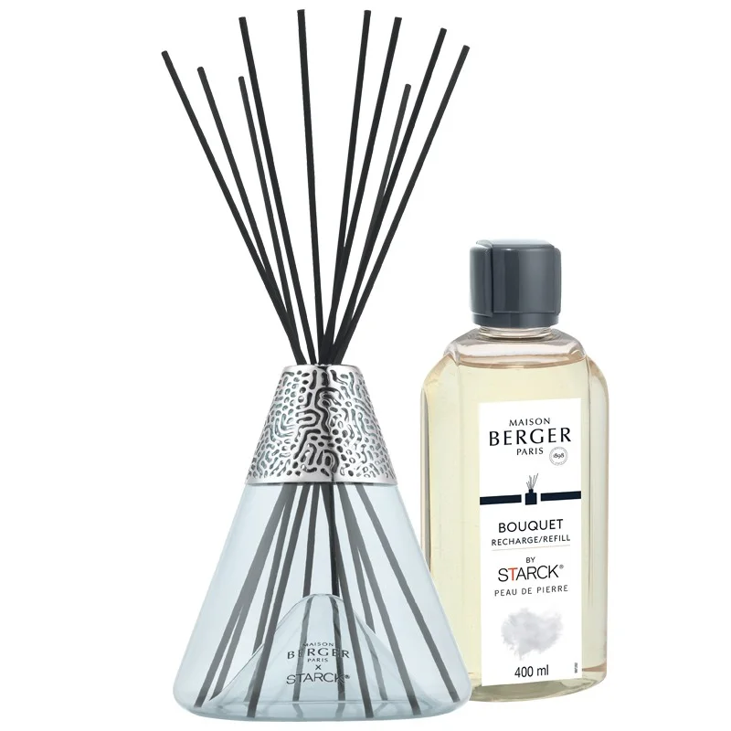 Aroma difuzér Starck, šedý + Peau de Pierre, 400 ml