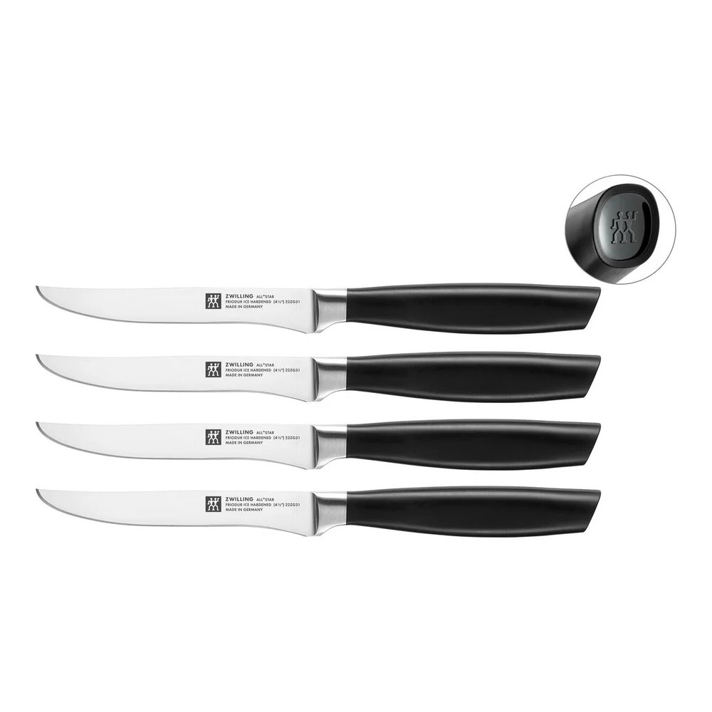 Steakové nože All * Star, 12 cm, 4 ks, stříbrné logo