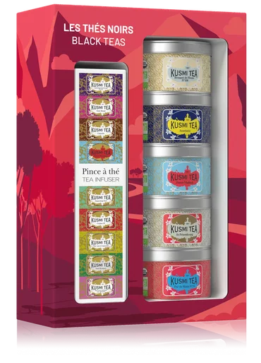 Kusmi Tea Dárkový set Black teas s čajovým sítkem