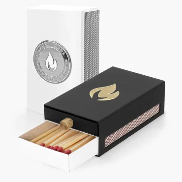 Nordic Flame Kovová dóza na krbové zápalky, černá