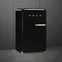 Lednice + mrazicí box 50´s Retro Style, FAB10, levostranné otvírání, černá