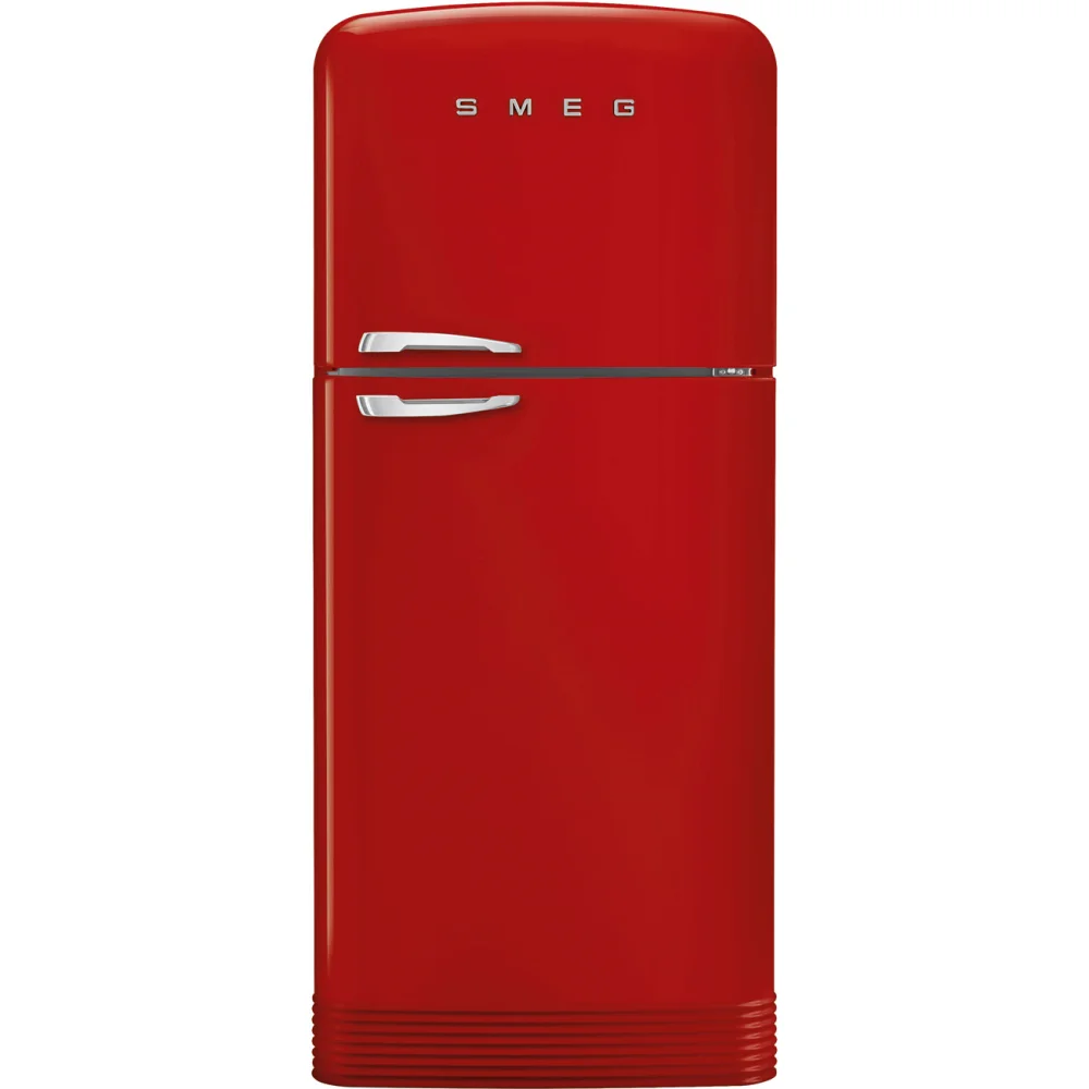 50's RS kombinovaná lednice s mrazákem nahoře 400l/124l otv.pravé 190x80 cm červená 